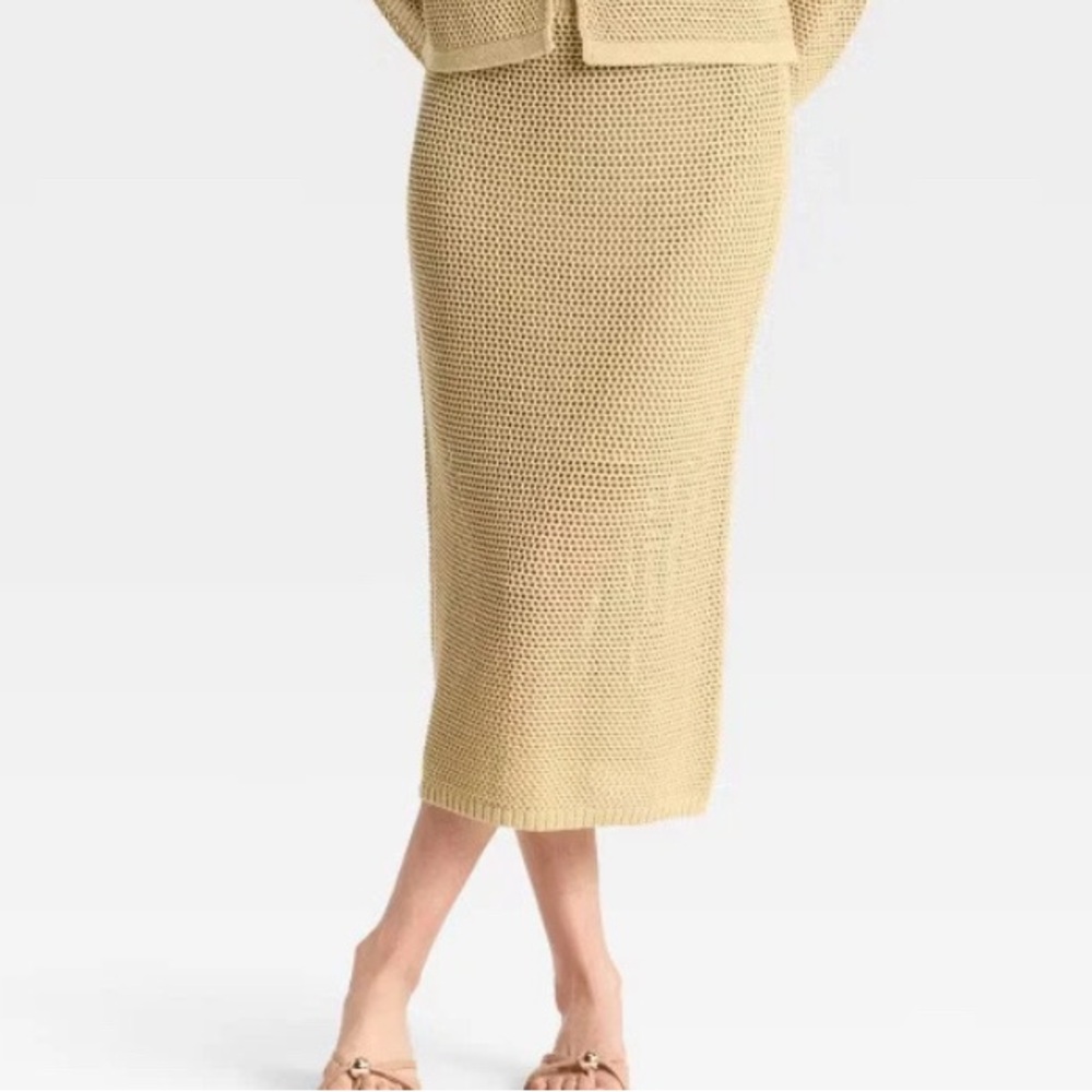 A New Day Tan Knit Skirt